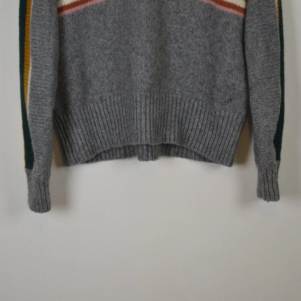 Madewell Wool Alpaca Blend Crewneck Pullover Sweater Womens M Long Sleeve Gray - Picture 2 of 9